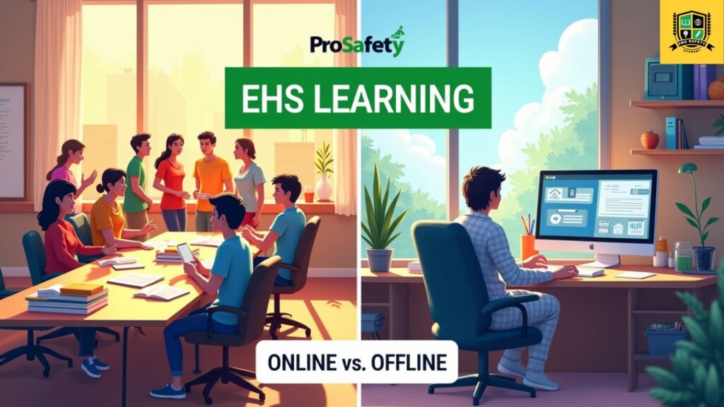 Student learning Environmental Health and Safety online and offline with ProSafety in India