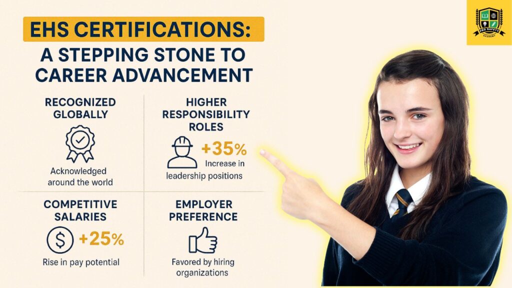 Professional receiving an Environmental Health and Safety certification to advance career growth