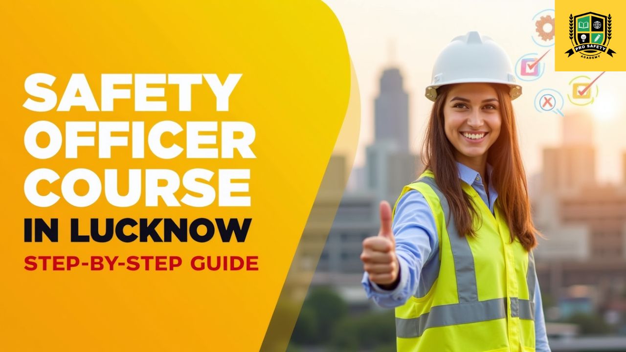 Student attending a safety officer course in Lucknow with practical training equipment