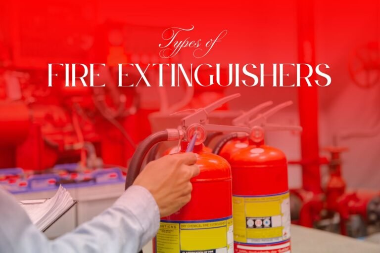 Different types of fire extinguishers used for workplace and fire safety